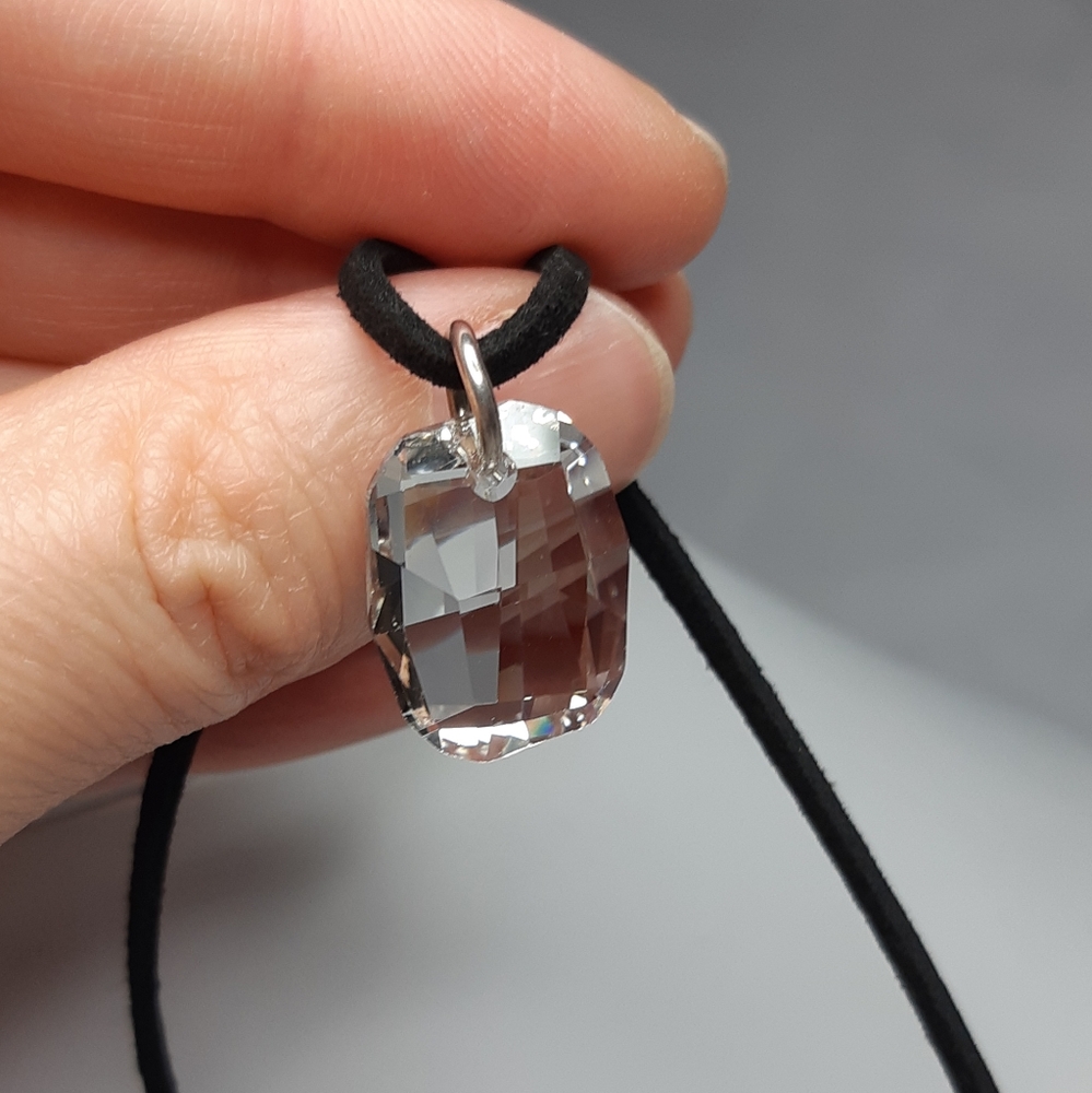 Cut Crystal with Sterling Silver Bail Necklace